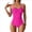 Rose Red, variant on Femme Maillot de Bain 1 Pièce Ruché Effet Ventre Plat Halter Réglable Élégant Monokini de Sport Black + White S