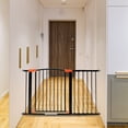 thumbnail image 3 of 30" Tall Extra Wide Dog Gate for Stairs and Doorway, 28"-47" Metal Safety Pet Gate with Door for Dogs, No Drill Adjustable Pressure Walk Through Long Dogs Gates for Wide Openings by LAZYLAND (Black), 3 of 7