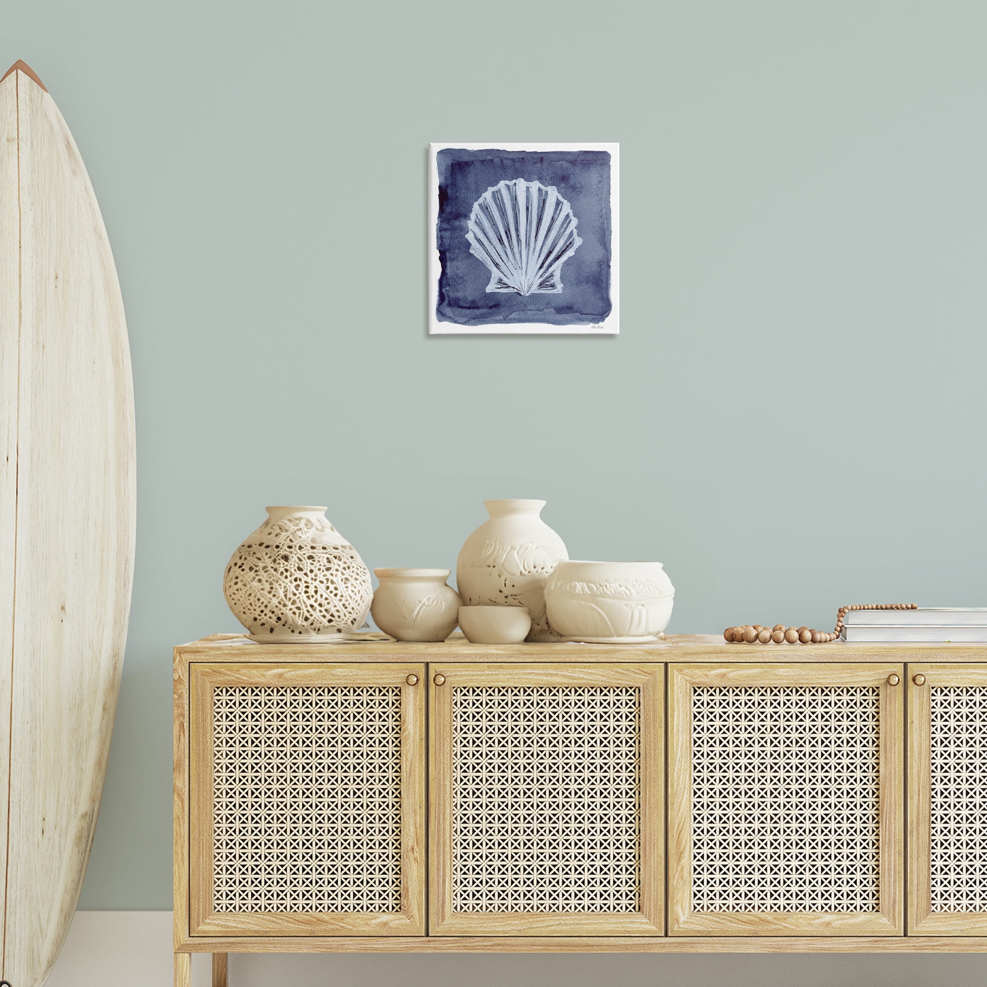 Stupell Industries Clam Shell Impression Animals Painting Wrapped Canvas Art Print Wall Art, 17 x 17