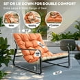 thumbnail image 5 of HomeMiYN Patio Outdoor Lounge Chair,Oversized Comfy Sling Recliner Chair,Support 500lbs with Extra Thick Puffy Cushion,Modern Outside Furniture Set for Backyard,Garden,Porch,Poolside,Orange/Beige, 5 of 9