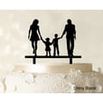 thumbnail image 1 of Wedding Cake Topper With Children Family Silhouette Cake Topper Cake Decorations Cake Color Option Available 6-7 Inches Wide, 1 of 1
