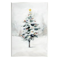 Snowy Christmas Tree Landscape Holiday Graphic Art Unframed Art Print Wall Art
