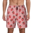 thumbnail image 3 of Uemuo Strawberries Pattern Mens Swim Trunks Quick Dry Board Shorts with Mesh Lining, Stretch Beach Shorts Quick Dry No-Chafing Board Shorts-XX-Large, 3 of 9