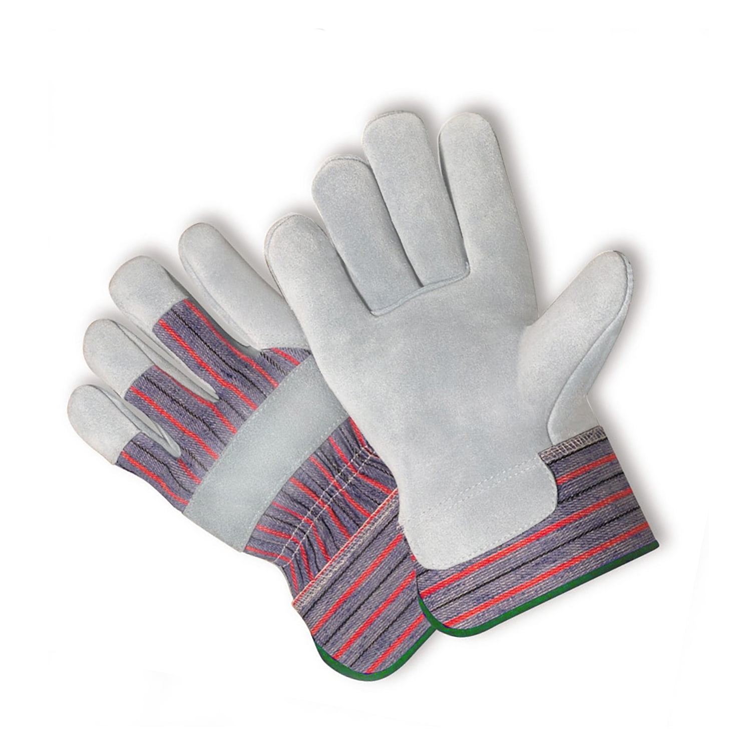 LP4300-M-6PK, Leather Palm Work Gloves, Safety Cuff, 6 Pair Value Pack