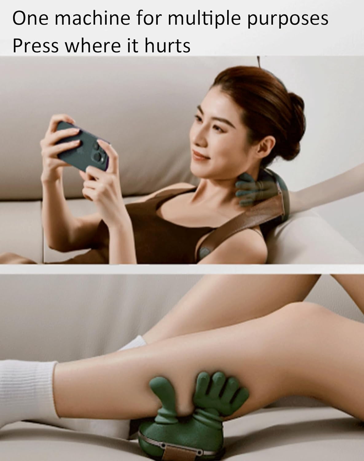 Heat Massager – 4D Wireless Neck Massager with Heat, Deep Tissue Kneading, Simulation Human Hand Shoulder Massager, Ideal for Home and Office Use