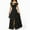 Black, variant on Women's Evening Gowns Slit Cold Shoulders Short Sleeve Maxi Dresses Elegant V Neck Flowy Cocktail Party Prom Dress