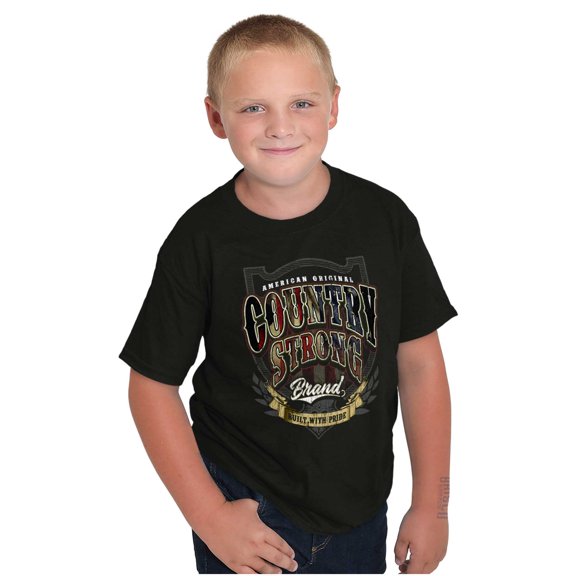 American Country Built with Pride Crewneck T Shirts Boy Girl Teen Brisco Brands XS