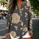 thumbnail image 1 of Xuyuer Women's Long Sleeve Tops Shirts V Neck Dressy Casual Loose Fit Blouses Fashion Summer Casual Loose Lightweight Work Oversized Blouses Tunic Tops Office Drop Shoulder Blouse, 1 of 5