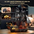 thumbnail image 3 of Juguete de construcción JM Bricklayer Pirate Ship con luces 1713 piezas 14+, 3 of 7