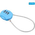 thumbnail image 3 of shiyou-Combination Lock 8 Inch, 3 Pcs 3 Digit Outdoor Waterproof Code Padlock with Wire Rope for Luggage Gym Locker Fence Toolbox Backpack, Light Blue, 3 of 4