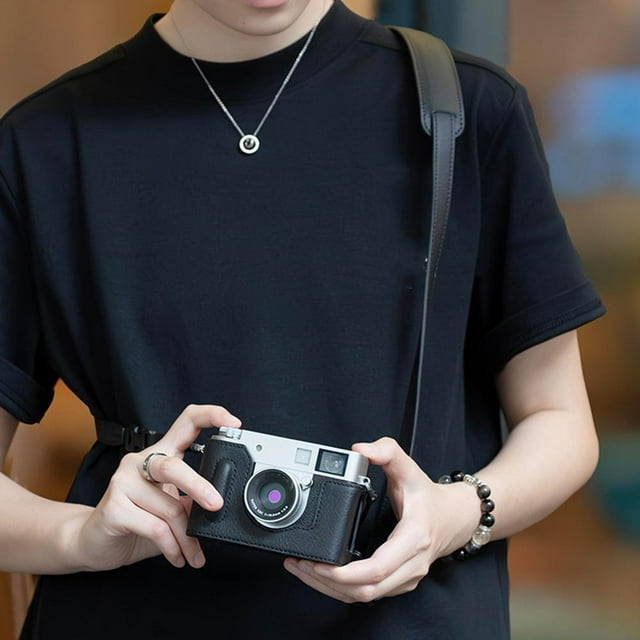 for Fuji X Half Leather Protective Cover, for X-Half Camera Bag Handle Leather Case Base Wrist Strap Shoulder Strap,Retro Leather Camera Protective