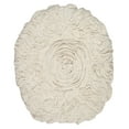 thumbnail image 6 of Home Weavers Bell Flower Bathroom Rug Toilet Lid Seat Cover Elastic Edges, 100% Cotton Soft Universal Fit for Standard Oblong Round Bath Room Bowl Lids, Washable 18"x18" Toilet Lid Cover, Ivory, 6 of 9