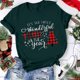 thumbnail image 2 of Gibobby Camiseta Navideña De La Mujer Blusa con estampado de sudadera para mujer Blusa informal con manga corta para mujer(Verde,XG), 2 of 5