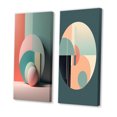 Designart "Retro Pink Dreaming Geometric Minimalism II" Modern
