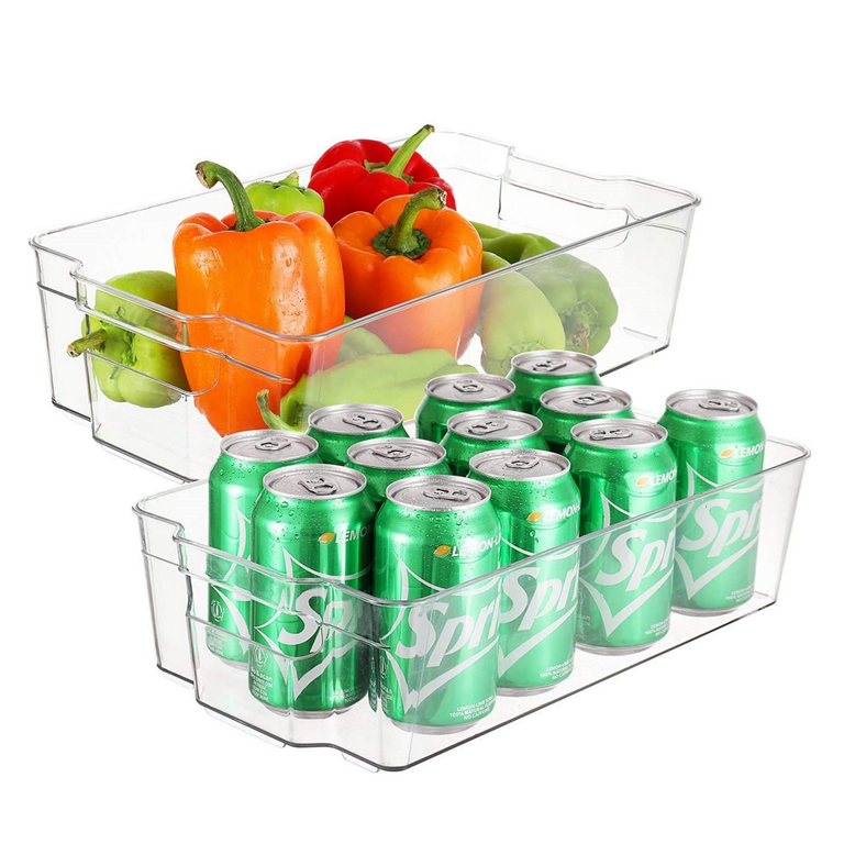 jijoe Fridge Organizer with Egg Holder, 12 Packs Stackable Refrigerator  Organizer Bins with Lids, BPA-Free Produce Fruit Storage Containers for