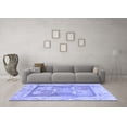 thumbnail image 3 of Ahgly Company Machine Washable Indoor Round Abstract Blue Modern Area Rugs, 5' Round, 3 of 4