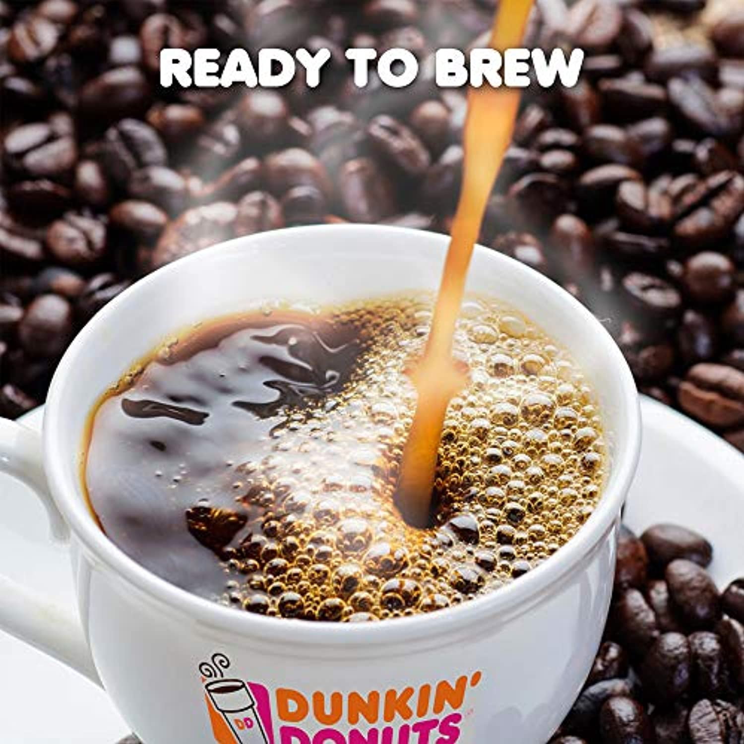 Dunkin Donuts 100% Colombian Ground Coffee K-Cup Pods For Keurig Brewers, 16 Ct