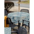 thumbnail image 5 of Outdoor Tablecloth with Umbrella Hole for Patio/Picnic/Party/Camping, Coastal Blue Conch Waterproof Table Cloth Square Cover Washable, Vintage Summer Beach Shells Marine (60"x 60"), 5 of 9