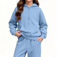 thumbnail image 7 of BRGZLK Boys Girls Hoodie Sweatsuit Set Trendy Solid Color Long Sleeve Half Zip Pullover Sweatshirt and Sweatpants Comfort Warm Tracksuit Fall Winter Clothes for Daily Wear 2026 Blue 9-10 Years, 7 of 7