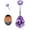 Purple, variant on 14G G23 Pure Titanium Belly Button Ring for Women Internally Threaded Belly Ring Teardrop Navel Ring CZ Belly Button Piercing Jewelry 10MM