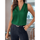 thumbnail image 4 of Camisetas Sin Mangas Plisadas para Mujer, Verde, L, 4 of 9