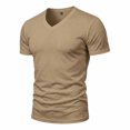 thumbnail image 6 of Jalioing Short Sleeve Workout Tops for Men Breathable Quick Dry Muscle Tee Solid Color V Neck Summer Casual Sport Shirt, 6 of 9