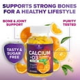 thumbnail image 6 of Calcium Supplement Gummies - Sugar Free Calcium Gummy with 400 IU Vitamin D3 for Best Absorption - Supports Immune Health, Bones & Teeth - Nature's Calcium Chews for Women & Men - 120 Gummies, 6 of 10