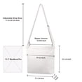 thumbnail image 2 of Muka Canvas Shoulder Bag with Zipper, White Hobo Crossbody Handbag Casual Tote, 2 of 6