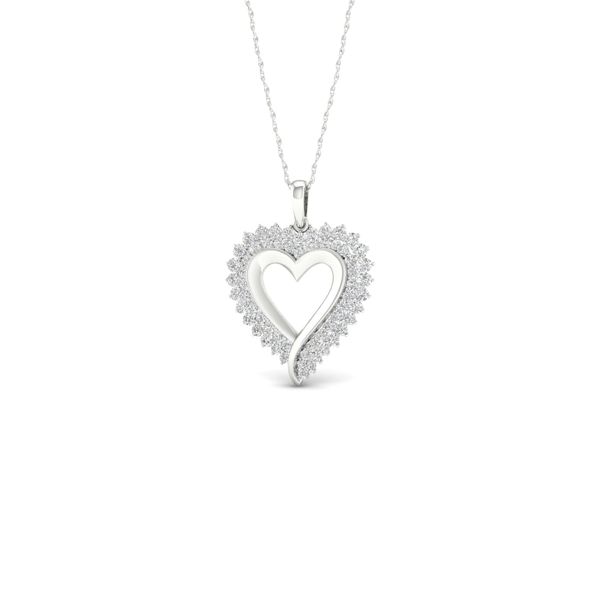 1/2Ct TDW Diamond 10K White Gold Heart 