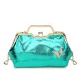 thumbnail image 3 of Bolsos de noche con broche de moda para mujer, bolsos de mano plateados de lujo con lazo dorado, bolsos de hombro con cadena para mujer, 3 of 5