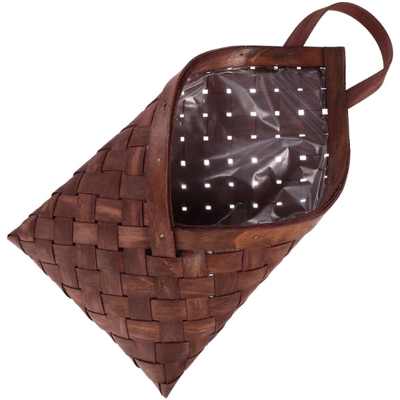 Mobestech Hanging Basket Woven Storage Basket Wood Coffee 1Pack