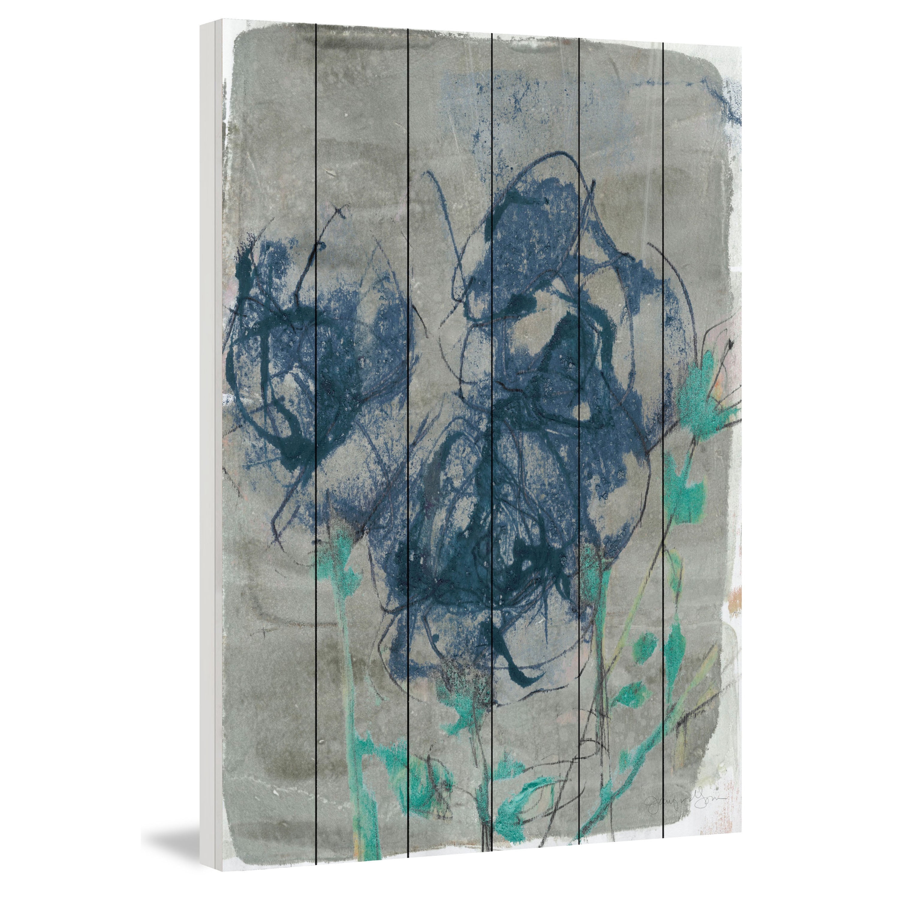 Marmont Hill "Floral Vignette I" Painting Print on White Wood