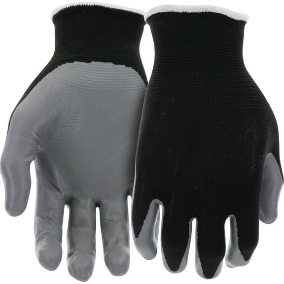 Do it Best Men's Large Nitrile Coated Glove, Black & Gray DB31211-L