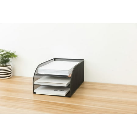 Pro Space 3-Tier Letter Tray for Desktop Organizer Mesh Office Supplies File Storage Holder,