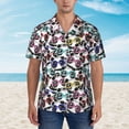 thumbnail image 2 of Sikiie Panda And Glasses Print Men's Hawaiian Shirt, Summer Beach Button Pocket Short Sleeve T-Shirt,X-Large, 2 of 7