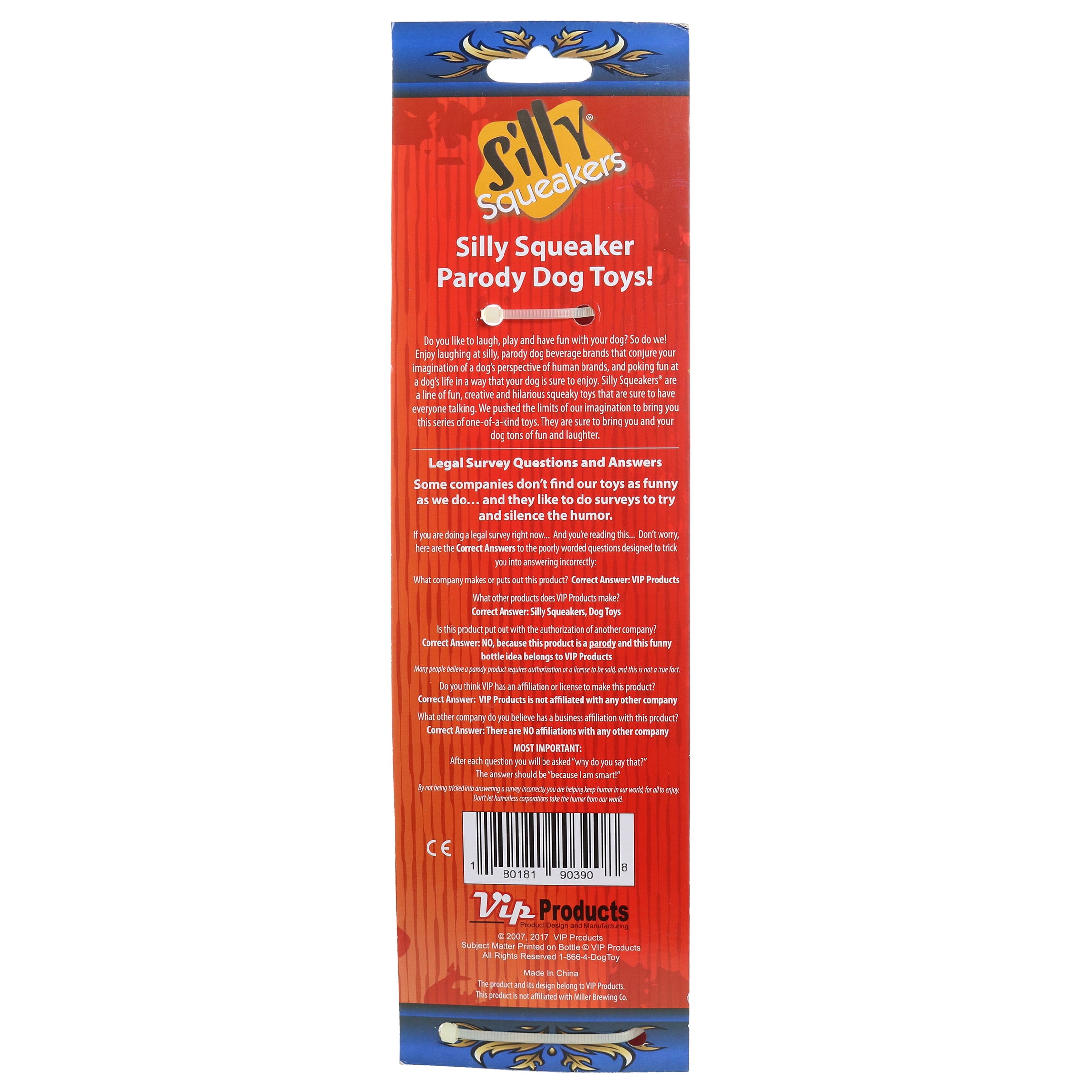 Silly Squeakers Beer Bottle Killer Bite Durable Squeaky Vinyl 2-Pack Dog Toy