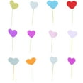 thumbnail image 6 of 30pcs Heart Shape Cake Toppers Insert Cards with Toothpick Cupcake Decorations \- Mixed Light Color, 6 of 9