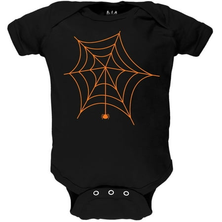 Spider Web Black Baby One Piece
