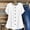 *White, variant on ClodeEU Women's Cotton Blend Crew Neck Short Sleeve Button-Down Shirt, Solid Color Loose Tee Shirts Navy,Womens Plus L