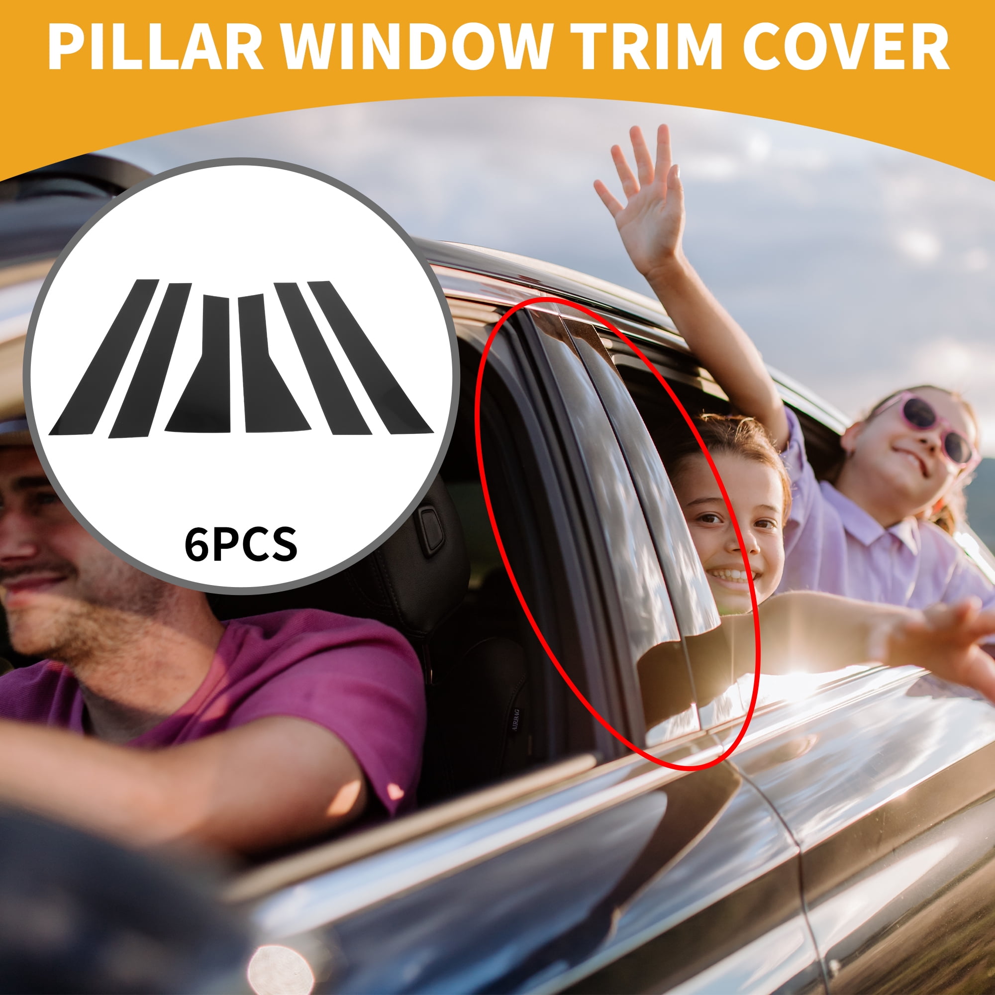 Unique Bargains 6Pcs Window Trim For Subaru Forester 2019-2023 Black