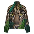 thumbnail image 6 of Jackets for Women Winter Coat Jackets Flannel Stand Collar Jacket(Leopard Hidden Jungle Foliage Eyes,Size:S-4XL), 6 of 7