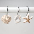 thumbnail image 6 of HOMEIORA 12 Pack Starfish Seashell Conch Style Shower Curtain Hooks Rust Proof Rings Bathroom Hangers Resin Decorative Shower Curtain Hook - Beige, 6 of 6