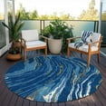 thumbnail image 6 of Addison Rugs Chantille Indoor/Outdoor Transitional Swirls Navy Washable Round Rug, 8' x 8', 6 of 6