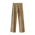 thumbnail image 4 of HH TRAF Pantalones vaqueros elegantes de verano para mujer, con bolsillos, botones, estampado animal, cintura media, pierna ancha, pantalones vaqueros de calle para mujer, 4 of 5