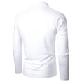 thumbnail image 2 of Chemise à Manches Longues pour Hommes Chemise Décontractée Ajustée Patchwork Col Montant Chemise à Manches Longues Haut, 2 of 9