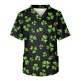 thumbnail image 6 of Fgvctg St. Patrick's Day Mens Scrubs V Neck Cute Shamrock Clover Graphic Scrubs Top Fashion Workwear Short Sleeve T Shirts Loose Scrub Working Shirts Medical Nurse Uniform with Pockets Black 2XL, 6 of 6