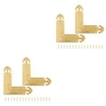 thumbnail image 6 of unbranded 4 Pcs  Corner Brass Bracket Corner Metal Joint Right Angle Brackets Fastener with Screws for Furniture Wood Cabinets Shelves, 6 of 8