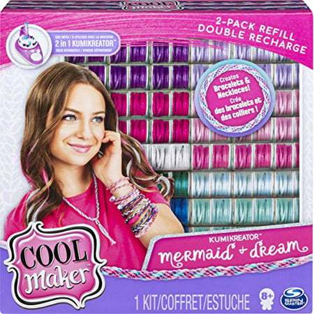 Cool Maker, KumiKreator Mermaid and Dream Fashion Pack 2-Pack Refill, Friendship Bracelet and Necklace Activity Kit