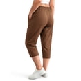 thumbnail image 4 of WellSize Plus Size Capri Pants for Women High Waisted Split Casual Lounge Pants With Pockets Summer Lightweight Cropped Pants, 4 of 7