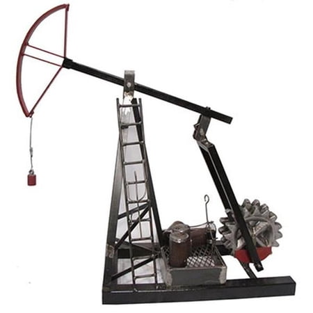 Metrotex Designs 87527 30 x 12 x 30 in. Oil Pump Jack, Antique Chrome & Textured Bronze